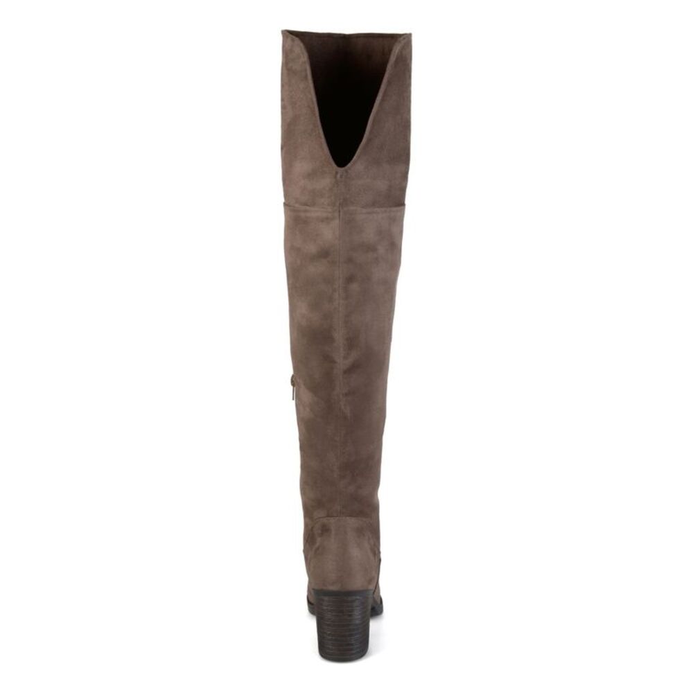 JOURNEE COLLECTION Womens Brown Sana Round Toe Block Heel Heeled Boots 6.5 M - Picture 2 of 4